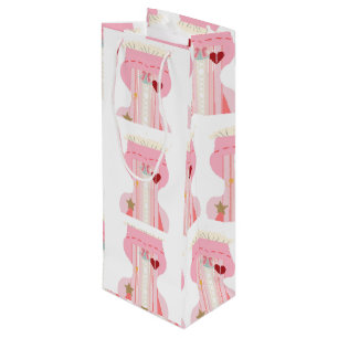 Cute Pink Bustier Underwear Wine Gift Bag