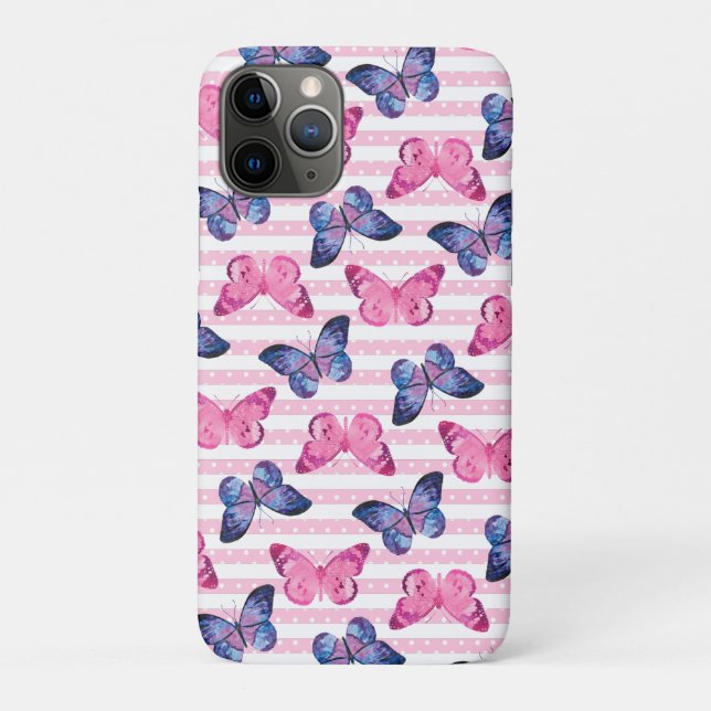 Cute Pink Butterflies Case-Mate iPhone Case (Back)