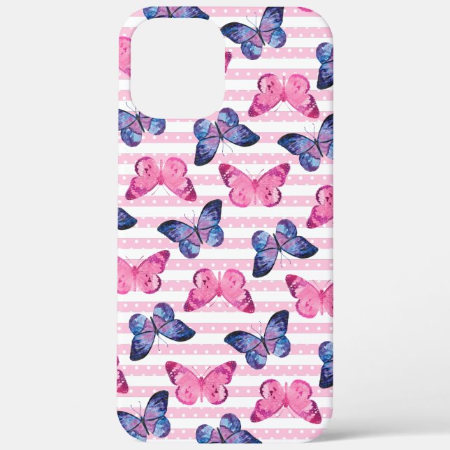 Cute Pink Butterflies Case-Mate iPhone Case (Back)
