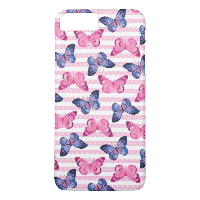 Cute Pink Butterflies Case-Mate iPhone Case (Back)