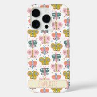 Cute Pink Butterflies Pattern Personalised Name