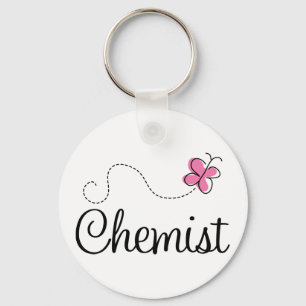 Cute Pink Butterfly Chemist Key Ring