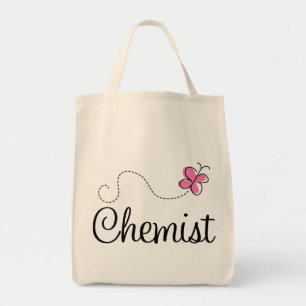 Cute Pink Butterfly Chemist Tote Bag