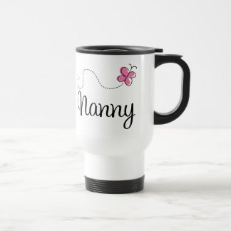 Cute Pink Butterfly Nanny Travel Mug