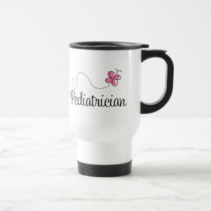 Cute Pink Butterfly Paediatrician Travel Mug