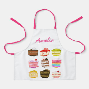 Cute pink cakes pattern kids apron