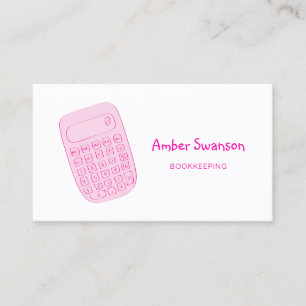 Cute Pink Calculator For Accountant and Bookkeeper Business Card