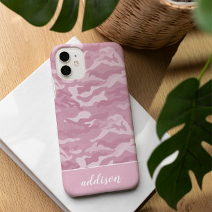 Cute Pink Camo Personalised iPhone 16 Case