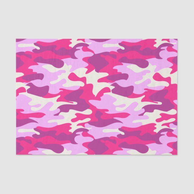 Cute Pink Camo Trendy Camouflage Girly Pattern Tissue Paper (Front)