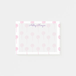 cute pink candy trendy monogram post-it notes
