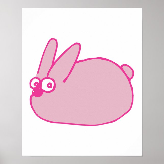 cute pink cartoon bunny rabbit poster (Front)