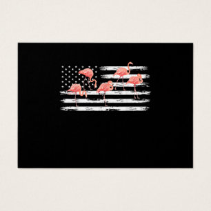 Cute Pink Cartoon Flamingo USA Flag 4th Of July