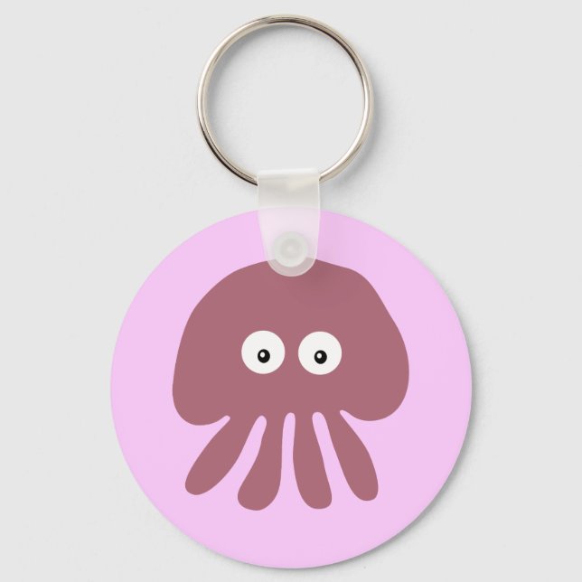 Cute pink cartoon Jellyfish keychain (Front)
