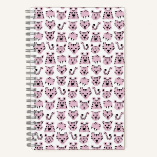 Cute Pink Cartoon Jungle Tiger Pencil Notebook