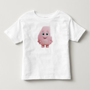 Cute Pink Cartoon Number 4   "Four Stands Firm" Toddler T-Shirt