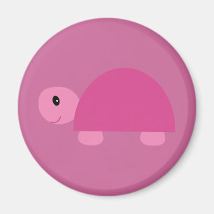 Cute pink cartoon tortoise magnet