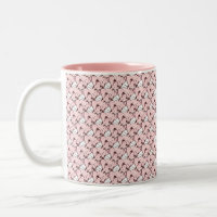 Cute Pink Cat Face Cartoon Pattern Two-Tone Coffee