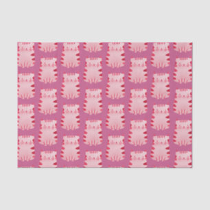 Cute Pink Cat Happy Birthday Tissue Paper