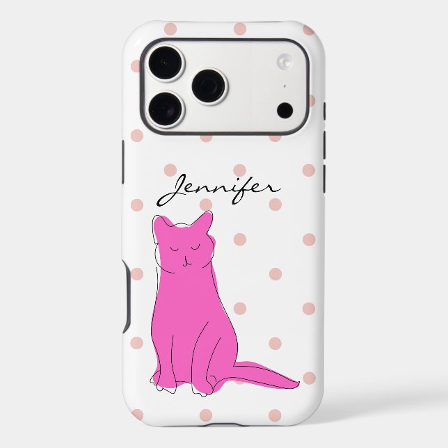 Cute Pink Cat iPhone / iPad case (Back)
