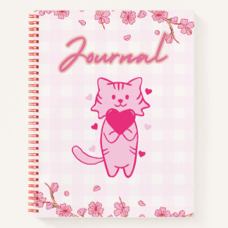 Cute pink cat Journal 🌸😺✨🍓