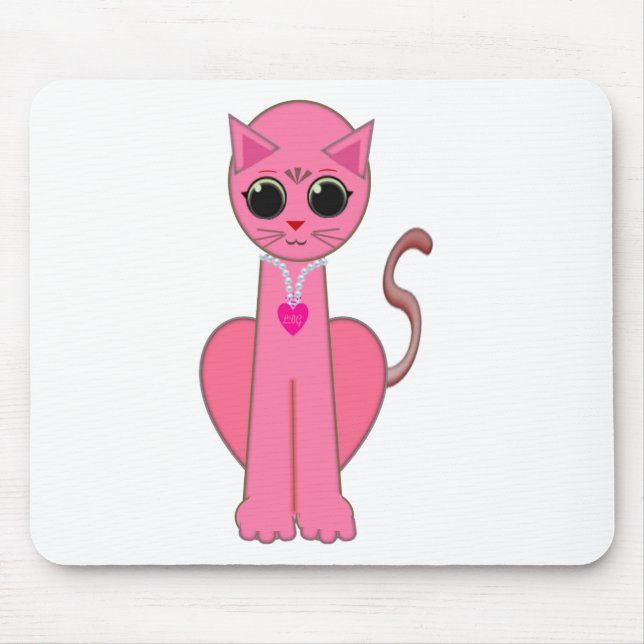 Cute pink cat mouse mat (Front)