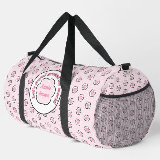 Cute Pink Cat Paw Let's Travel Around The World Duffle Bag