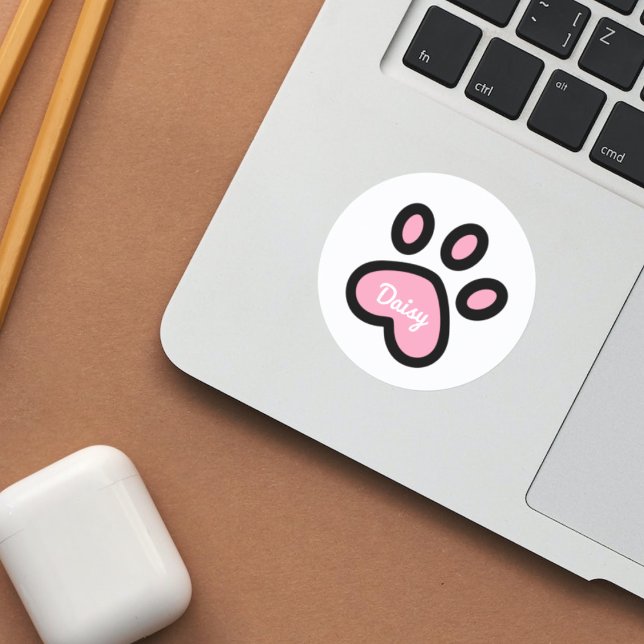 Cute Pink Cat Paw Print - Personalised Stickers (Creator Uploaded)