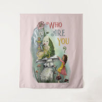 Cute Pink Caterpillar in Alice in Wonderland Art