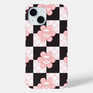 Cute Pink Chequered iPhone 15 Case