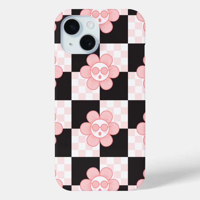 Cute Pink Chequered Case-Mate iPhone Case (Back)