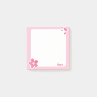 Cute Pink Cherry Blossom Sticky Notes