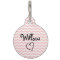Cute Pink Chevron Personalised Pet Tag