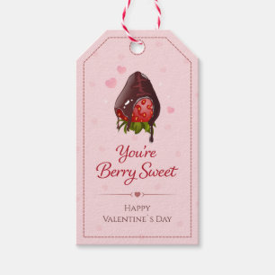 Cute Pink Chocolate Strawberry You're Berry Sweet Gift Tags