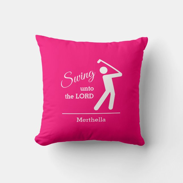 Cute Pink Christian Golf Cushion (Front)