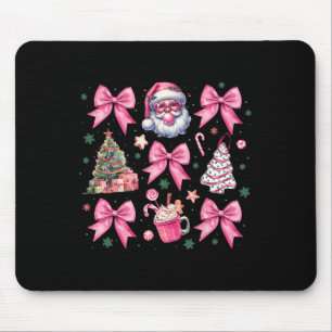 Cute Pink Christmas Coquette Bow Santa Hot Cocoa G Mouse Mat