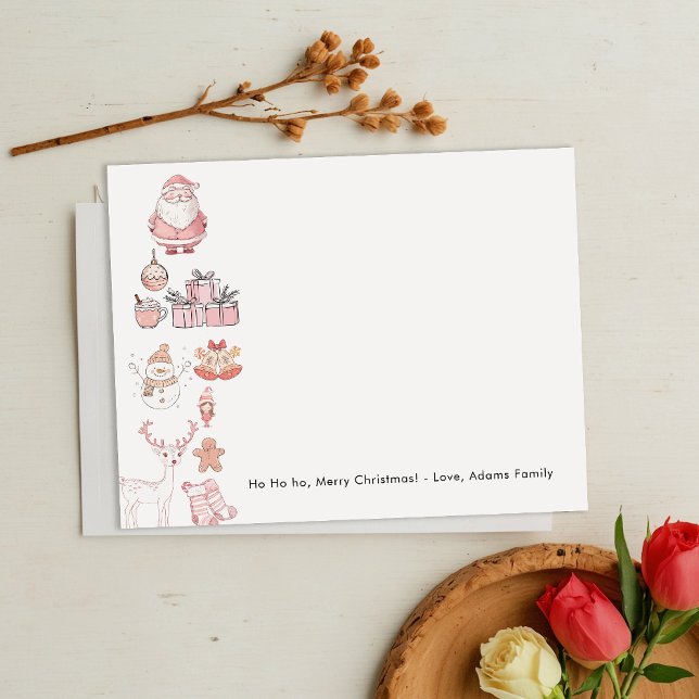 Cute Pink Christmas Family Card (Creator Uploaded)