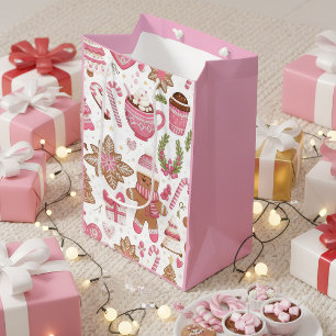 Cute Pink Christmas Gift Bag