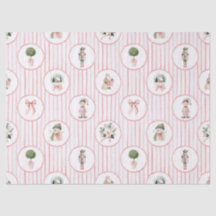 Cute Pink Christmas Holiday Tissue