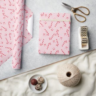 Cute Pink Christmas pattern - Candy Cane- Seamless Wrapping Paper