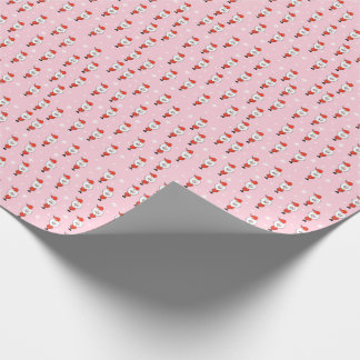 Cute Pink Christmas Pattern with Santa Wrapping Paper