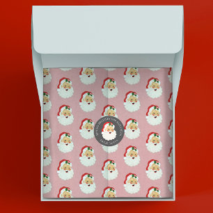 Cute Pink Christmas Santa Claus Wrapping Paper