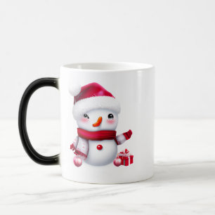 Cute Pink Christmas Snowman Magic Mug