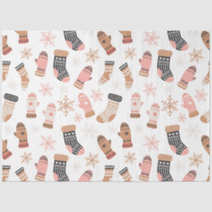 Cute Pink Christmas Stockings Socks Snowflakes Tissue Paper