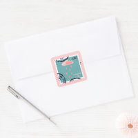 Cute Pink Cloud Raining Hearts Postage Stamp