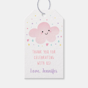 Cute Pink Cloud Stars Baby Shower Gift Tags