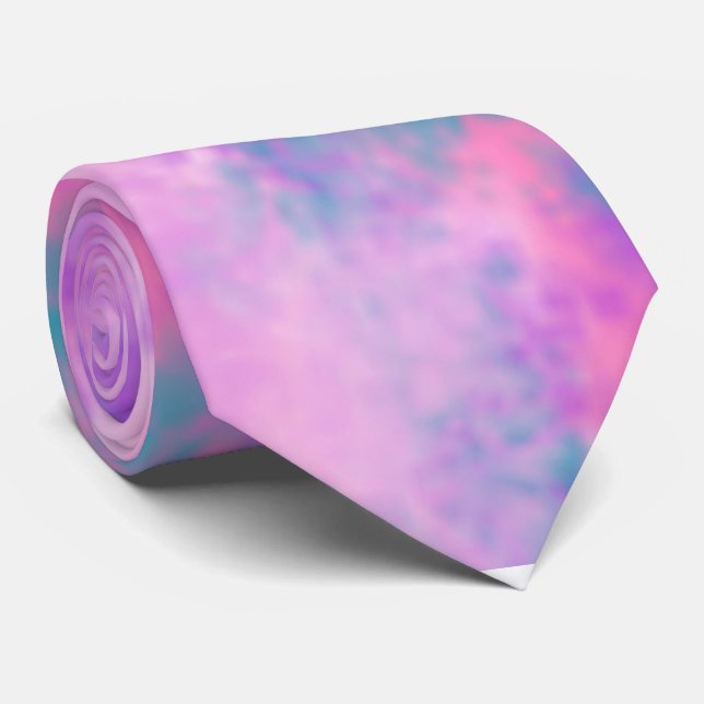 Cute Pink Clouds Monogram Tie (Rolled)