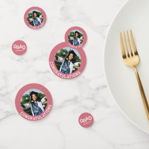 Cute Pink College Grad Custom Photo Graduation Confetti