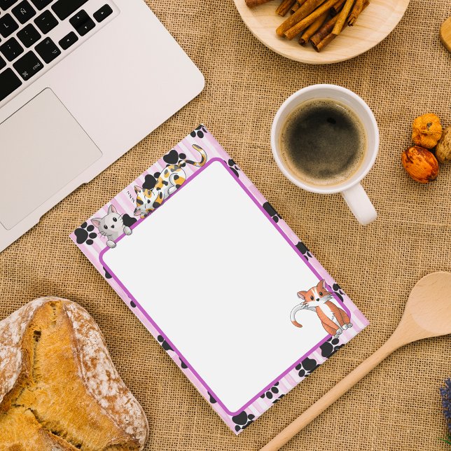 Cute Pink colour with paws cute kittens 4" x 6" Post-it Notes (Creator Uploaded)