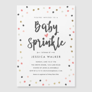 Cute Pink Confetti Type Baby Sprinkle Invitation