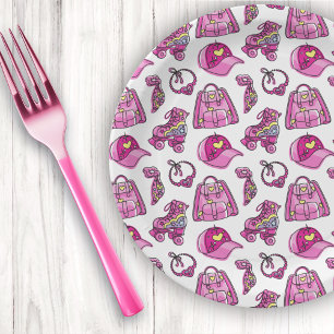 Cute Pink Cool Girl Things Paper Plate